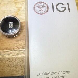 2.12ct IGI Certified Laboratory Grown Emerald Cut Diamond
